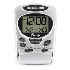 31300 Equity by La Crosse LCD Digital Fold-Up Travel Alarm Clock - Open Box