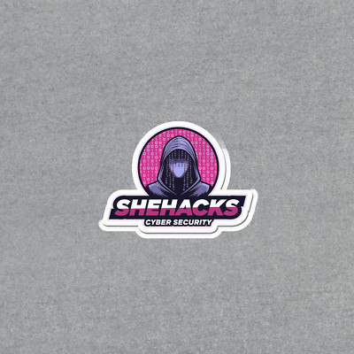 SheHacks Cyber Security Sticker - Hooded Hacker Girl Binary Code #5370
