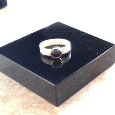 925 Sterling Silver  onyx Ring Set sz7