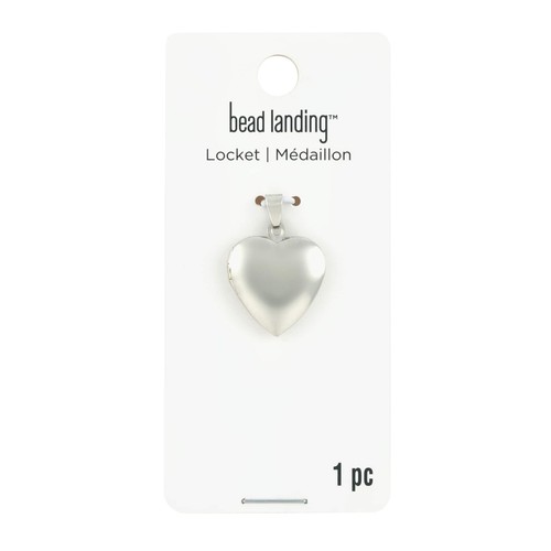 Rhodium Heart Locket by Bead Landing™