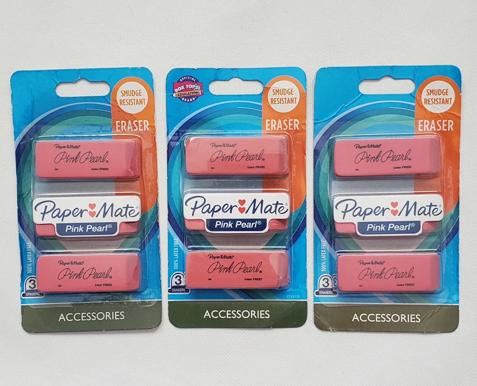 3x Paper Mate Pink Pearl LatexFree 3Pack Erasers & 24 Ticonderoga Pencil #2, C41