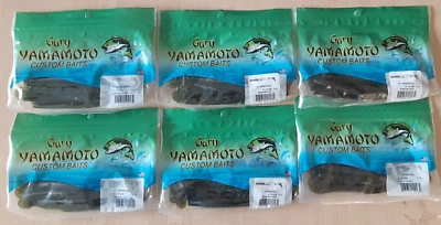GARY YAMAMOTO CUSTOM BAITS 6-bag LOT Gary Yamamoto 5" INCH SENKO watermelon black red swimsenko