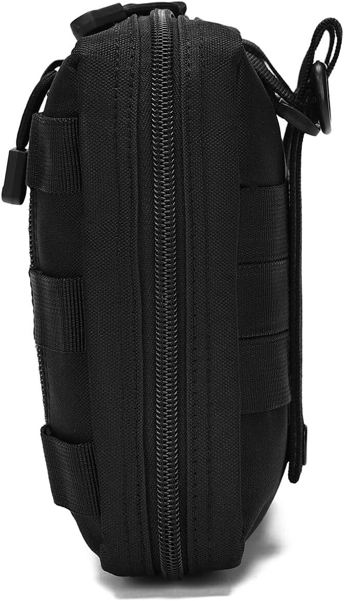 Tactical Molle Admin Pouch Multi-Purpose Laser-Cut Bag, Oxford Cloth, Black