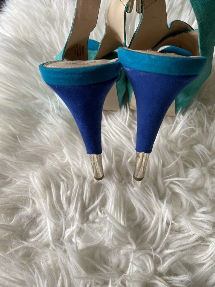 Boutique 9 Blue Peep Toe Suede Heels Size 8.5 - Изображение 4 из 4