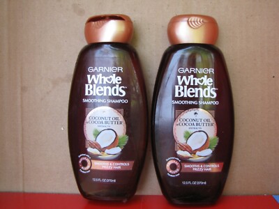 2 LOT OF GARNIER WHOLE BLENDS COCONUT OIL & BUTTER SHAMPOO 1 CAP PARTIALY BROKEN