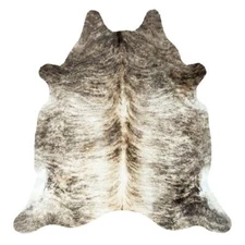 8x7 FEET ! Real BRINDLE GRAY & BEIGE Cowhide Rug natural hair Cowhides Cow Hide
