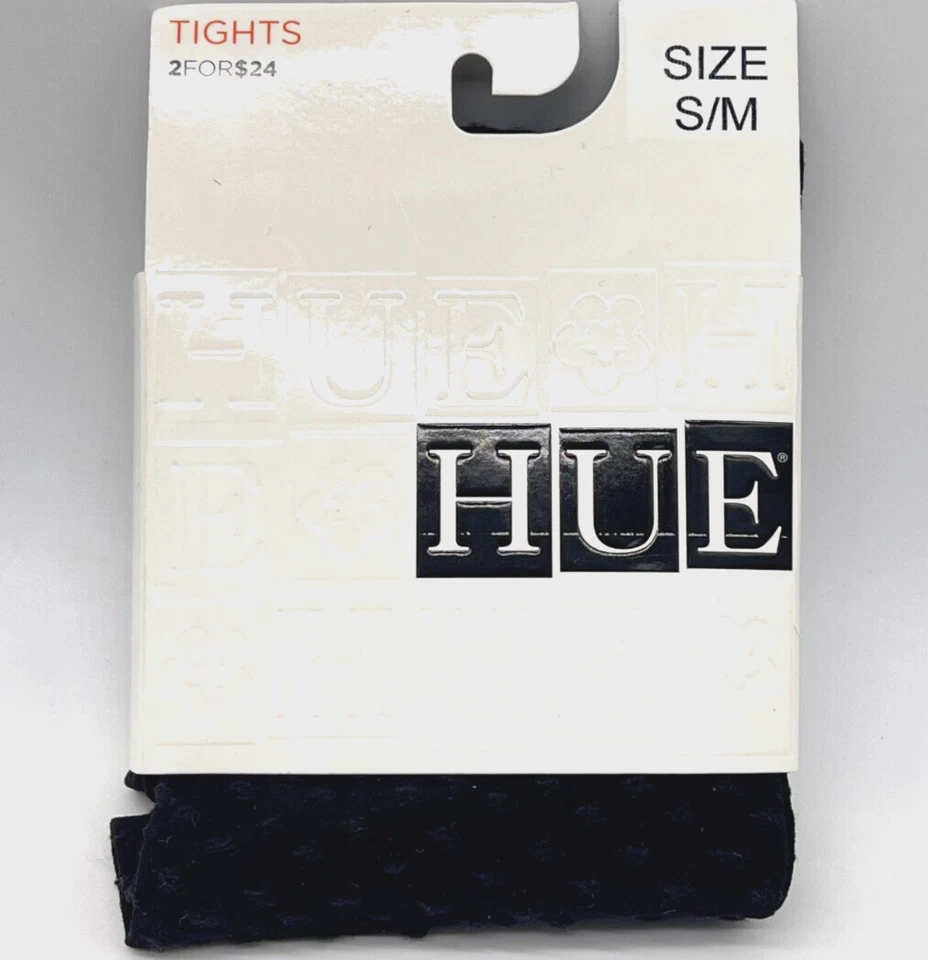 Medias de pata de gallo flotadas negras HUE para mujer talla S/M U15497 Foto 2 de 4