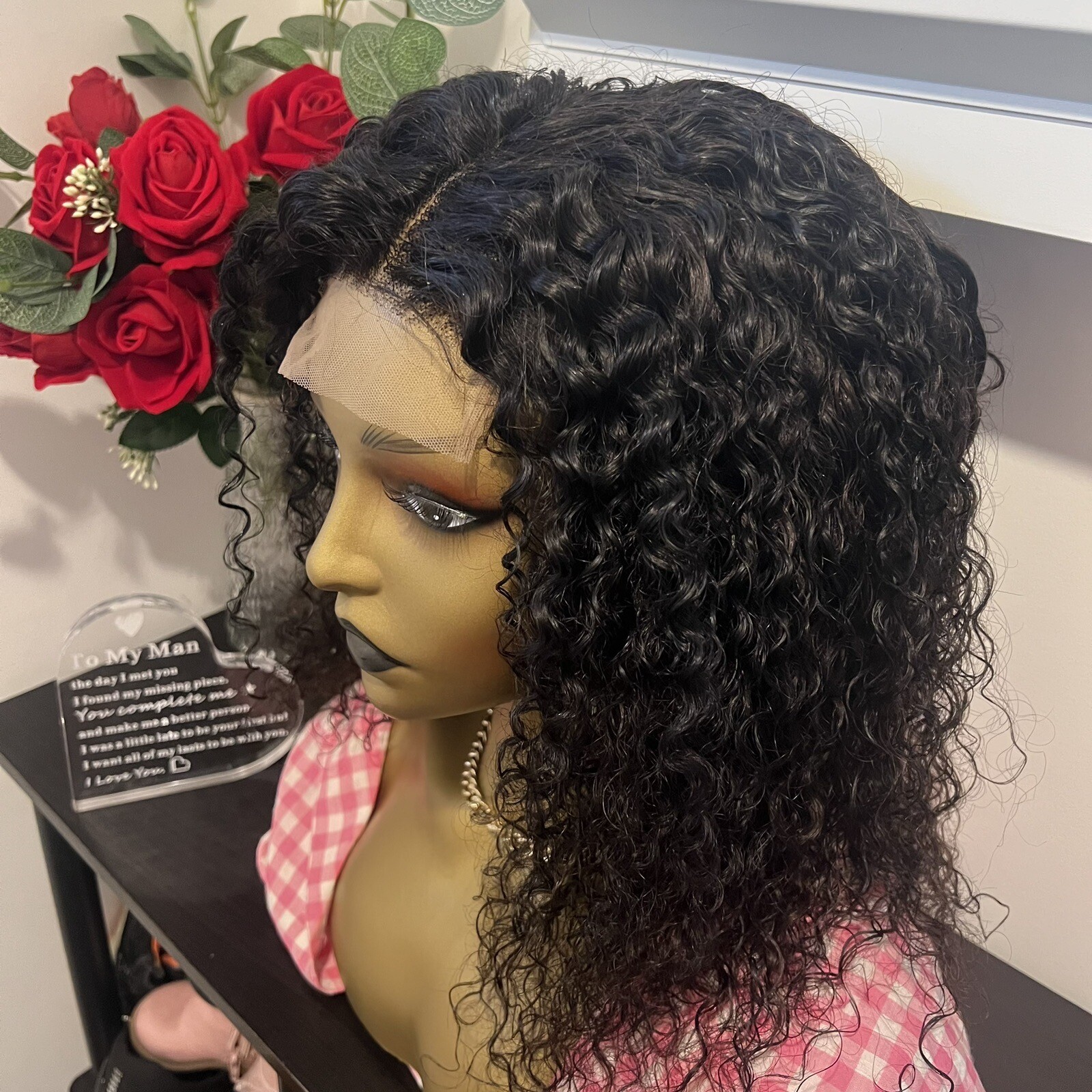 Kinky Curly Human Hair Wig eBay