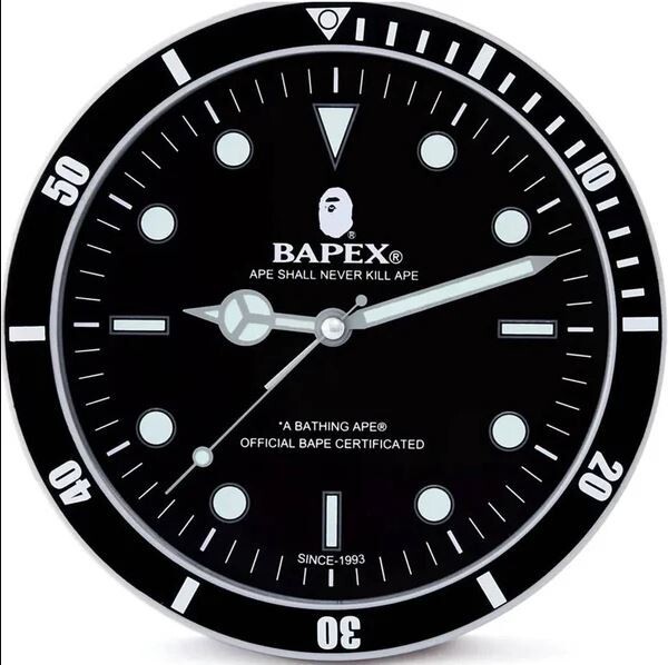 激レア　希少　A BATHING APE APE HEAD WALL CLOCK BAPE X Wall Clock Black - US