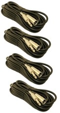 4 PCS 15Ft XLR 3Pin MALE to 1/4" MONO Plug Shielded MIC Microphone Audio Cable