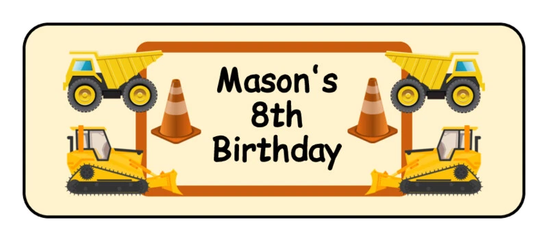30 construction, dump truck birthday, stickers, bubble labels, tags personalized - Image 2 of 2