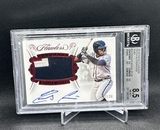 2018 Flawless Rookie Ronald Acuna Ruby Patch RC Auto 7/20 BGS 8.5 NM~MT+ 10 Auto