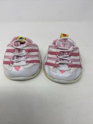 Build A Bear Sketchers Turnschuhe Mädchen rosa/weiß gestreift passt B-A-B Teddybären