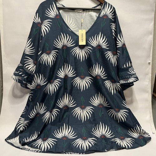 Ekouaer Swimsuit Cover Ups Women V-Neck Summer Beach Coverups Dress for Swim XXL