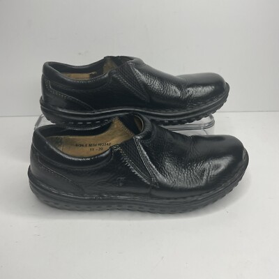 Born Handcrafted Leather Slip On Loafers Black Womens Size