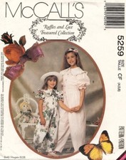 1990's McCall's Children's Jumpsuit,Doll's Clothes Pattern 5259 Size 4-6 UNCUT