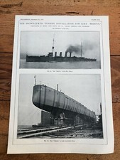 1910 engineering print - brown - curtis turbine installation for h.m.s. bristol