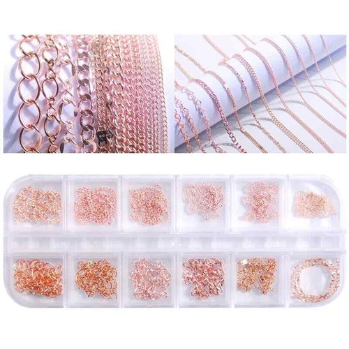 Nail Art Chain DIY Nail Accessor Set Polymer Clay 12 Grid Decor Pearl Flower - Picture 32 of 51