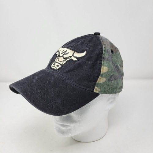 Chicago Bulls Hat Cap Mens Snapback Black Green Camo Military Service Patriot