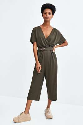 khaki wrap jumpsuit