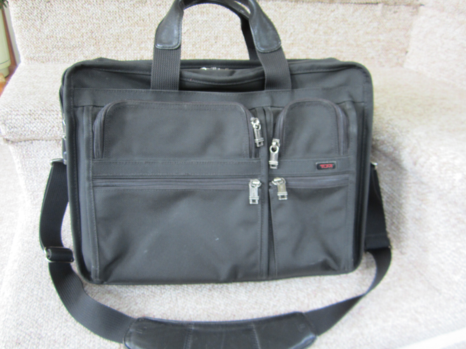 Tumi Briefcase Black Ballistic Nylon Laptop sleeve Luggage Handle