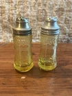 Vintage Federal Glass co Amber Depression Glass Salt And Pepper Shakers Antique