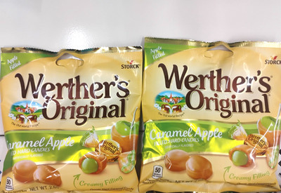 Lot of 2 STORCK Werther's Original Caramel Apple filled Bag, 2.65 oz