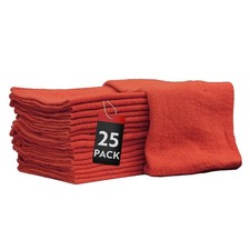 Auto Mechanic Shop Towels 25 Pack Bulk Shop Rags 100 Cotton Size 14"x14" Com...