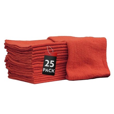Auto Mechanic Shop Towels 25 Pack Bulk Shop Rags 100% Cotton Size 14''x14'' Com...