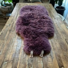 Genuine Sheepskin Fur Car Seat Cover Dyed Purple Seat Pad Cushion Genuine Sheepskin Fur Car Seat Cover Dyed Purple Seat Pad Cushion