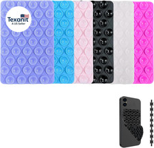 6 Pack Silicone Double-Sided Suction Cup Phone Case Detachable Mount, Hands-Free