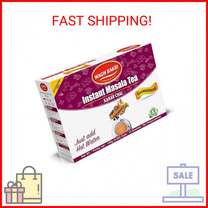 Wagh Bakri Instant Masala Tea, Unsweetened No Sugar Added, K