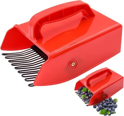 Plastic Berry Picker with Metallic Comb Blueberry Rake Scoop for Fruit Harvestin