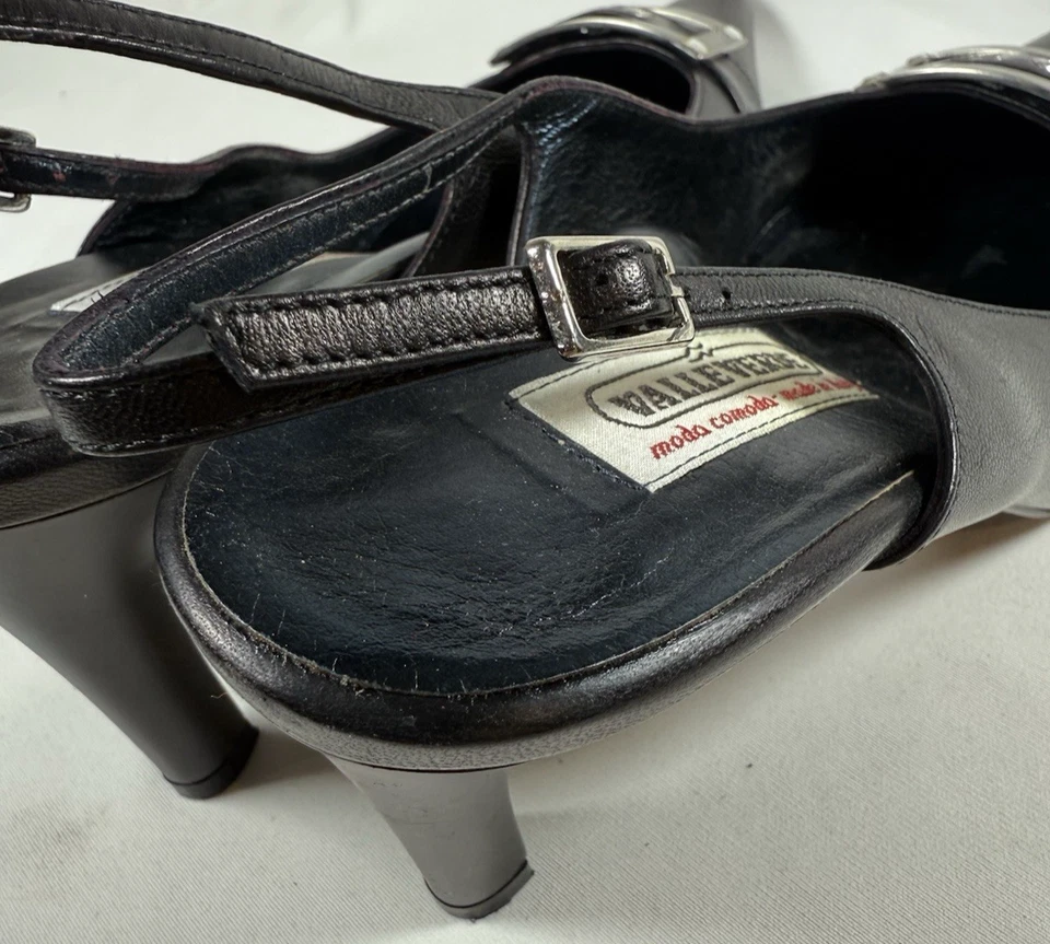 De colección Valleverde Mujer Cuero Negro Cordones 2-3/4" Tacones Talla 39.5 (9.5 EE. UU.) Foto 4 de 4