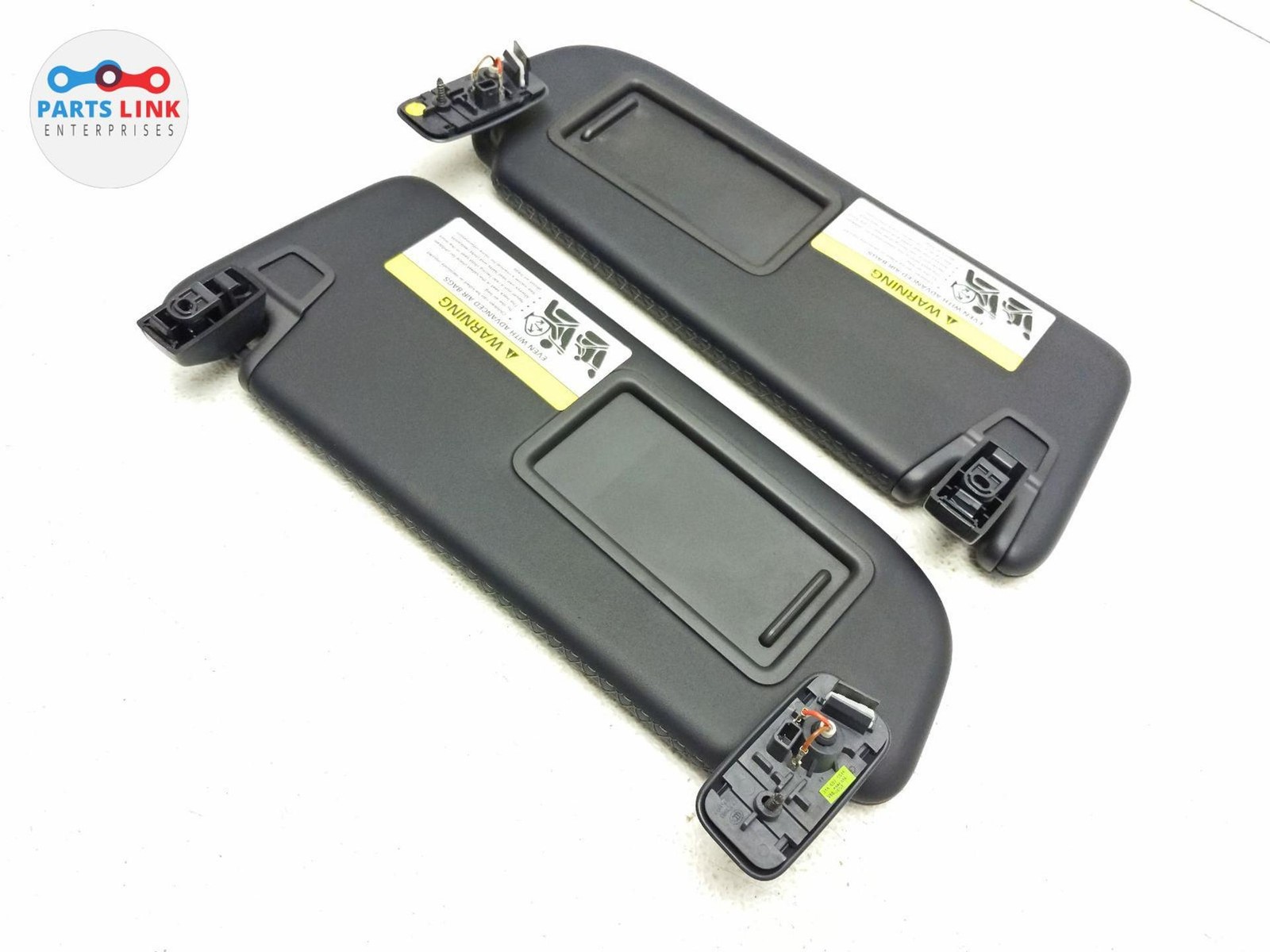 2016-20 BENTLEY BENTAYGA FRONT SUNVISOR SHADE BLIND MIRROR LEATHER BLUE SET OEM