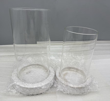 Black Hurricane Candle Holder - Clear Glass Pillar Candle Holder Cylinder Lante