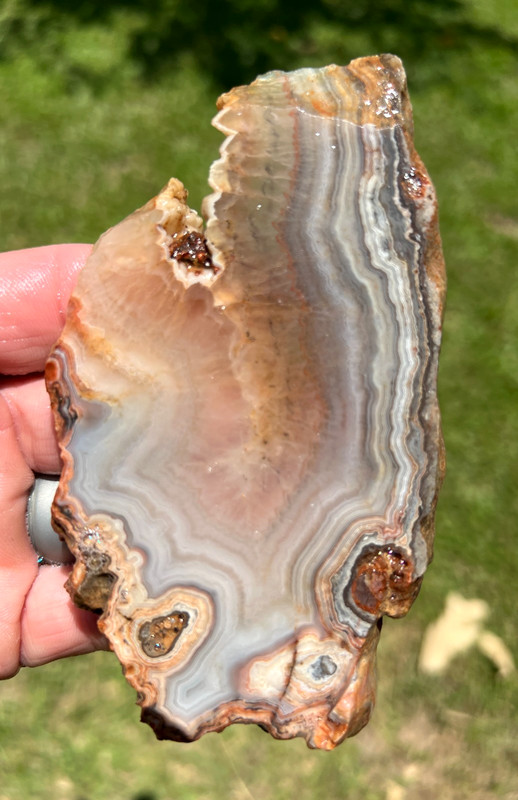 Very Cool Missouri Lace Agate/Crystal Slab - 154g