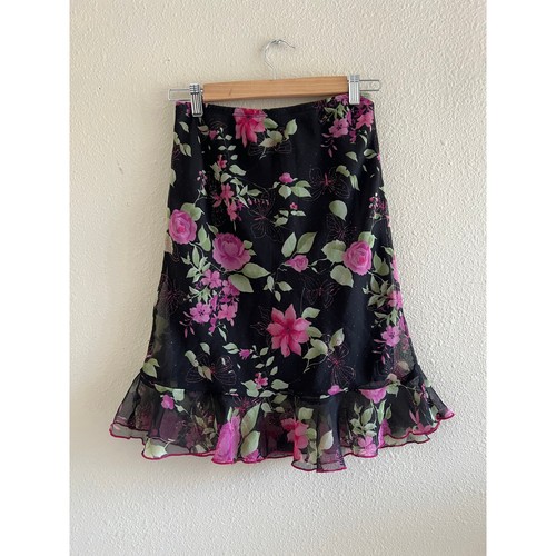 Speechless retro floral flare skirt size Large juniors Y2K Dark fairy Whimsigoth - Picture 2 of 4