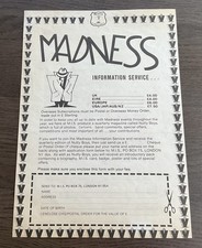 Vintage Stiff Records Madness Merchandise Order Form