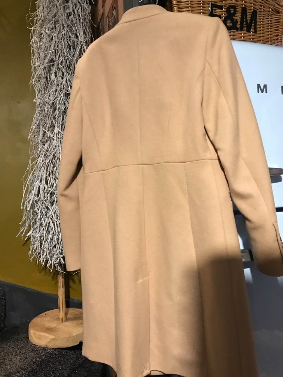 Mango Women's Beige - Wool Blend Mid - Length Coat Size S-m chest 36 new thumbnail 3