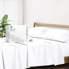 100% Egyptian Cotton Sheet Set - Luxury 500 Series Soulmate Full White
