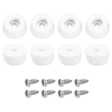 8Pcs Rubber Bumper Feet, 8mm H x 14mm W Round Pads with Washer & Screws