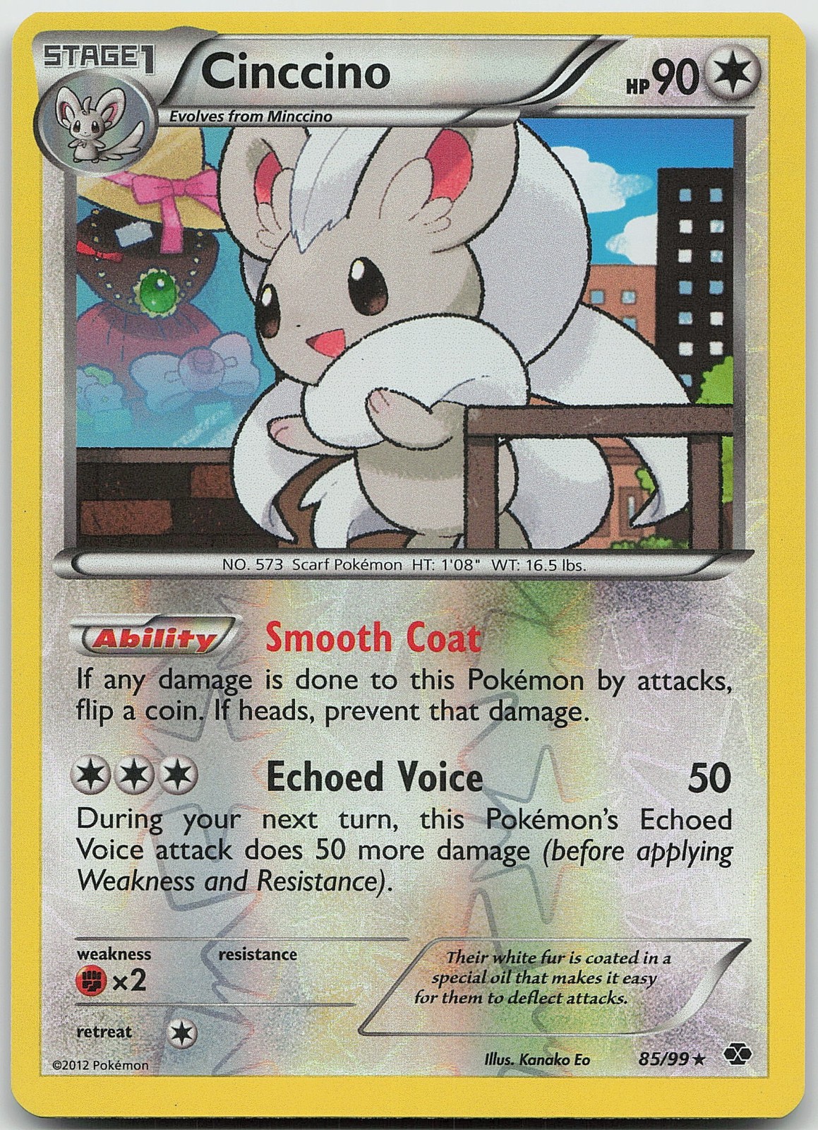 Cinccino Reverse Holo Rare Next Destinies LP Pokémon 85/99