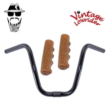Original Lowrider 9" 25.4 D Handlebar Black 212 120mm Grips Sparkle/Brown