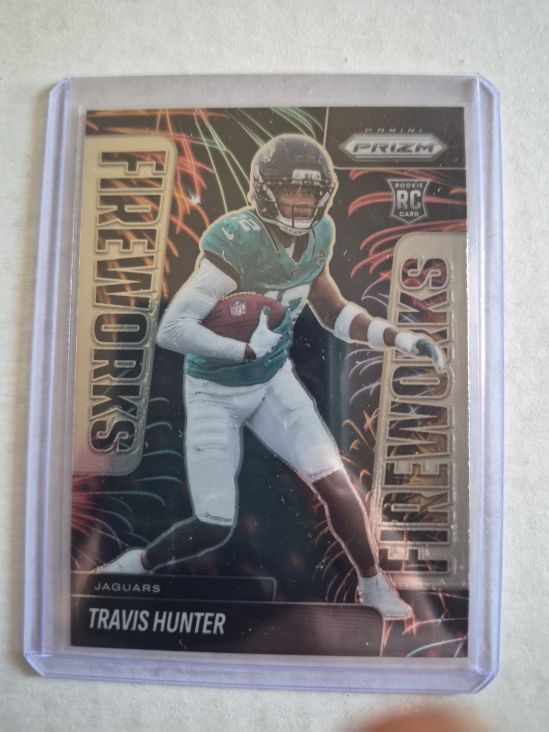 2025 Panini Prizm - Fireworks Travis Hunter #13 Silver Prizm (RC)