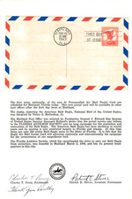 Signed. USPS FDC Ceremony Program UXC4 C1 Bald Eagle Precancel Air Mail PC 1963