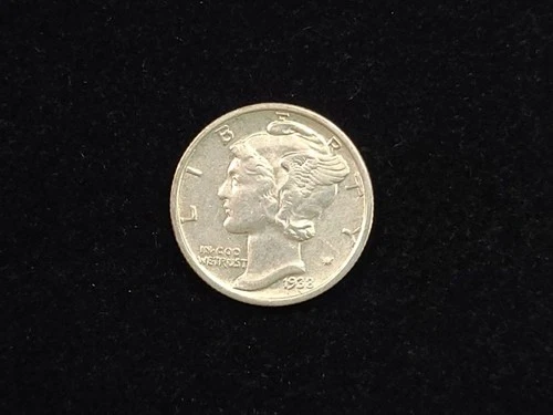 1938-S Mercury Silver Dime About Uncirculated+ 11224