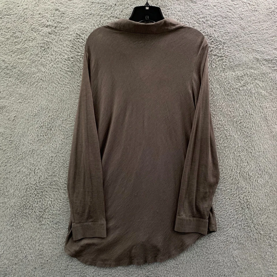 Camisa EILEEN FISHER Mujer Mediana Abotonada Blusa Top Seda Algodón Transparente* Foto 2 de 4