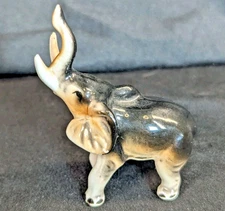 Vintage Hand Decorated Japan Porcelain Miniature Elephant Figurine