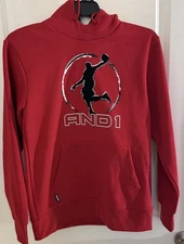 And 1 Men’s Hoodie Fadeaway Size Small Pockets And Drawstring Red And Black